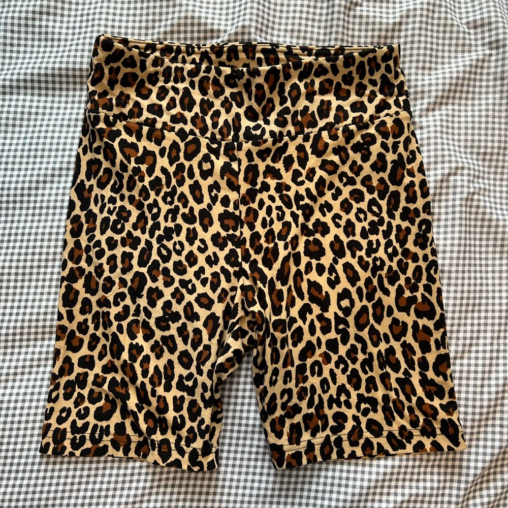 Cheetah print yoga shorts